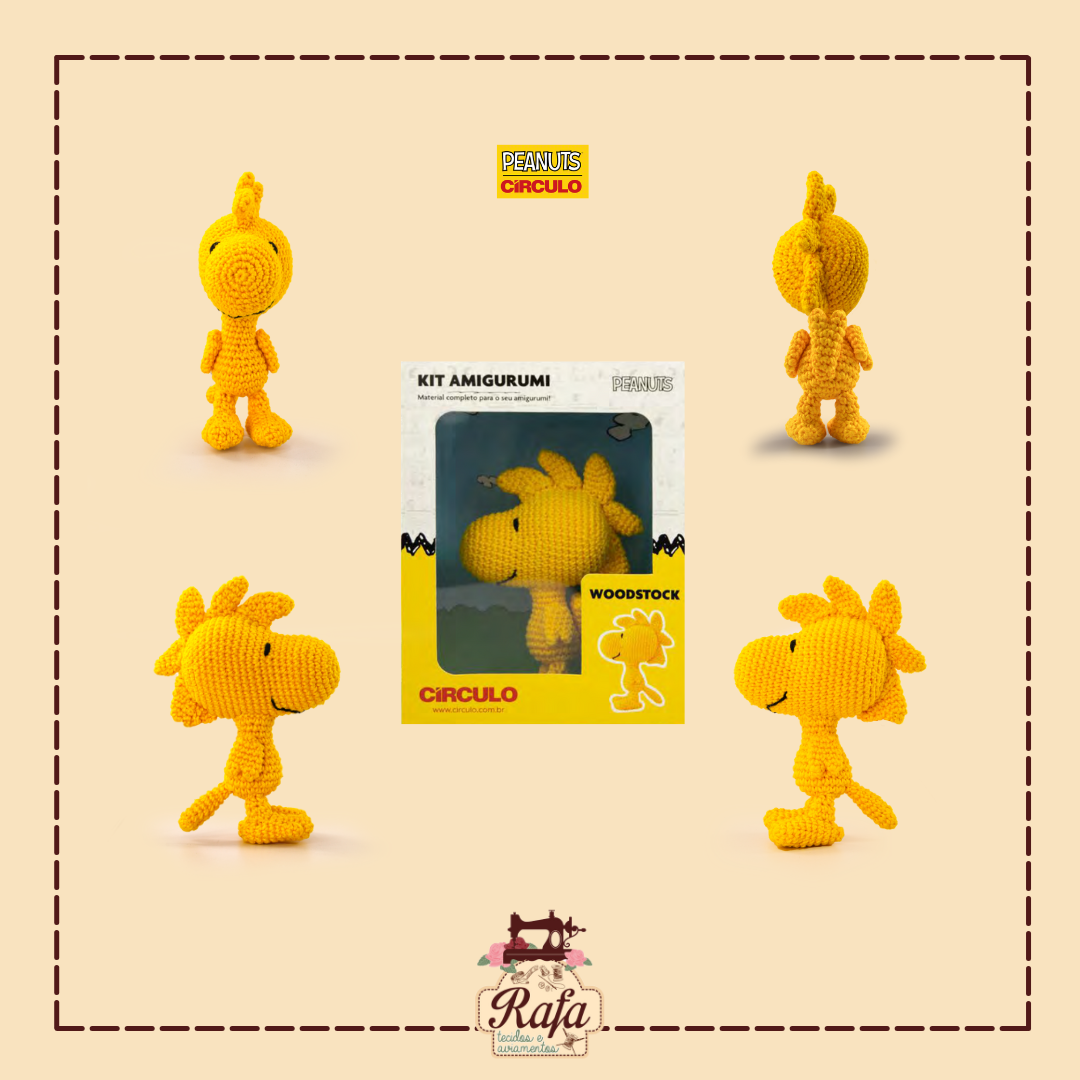 Kit Amigurumi Coleção Peanuts Círculo - Woodstock