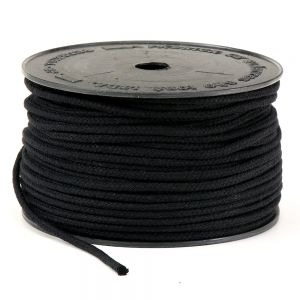 Cordão Trançado 100% Algodão 3046 (4mm) 50m  - Preto