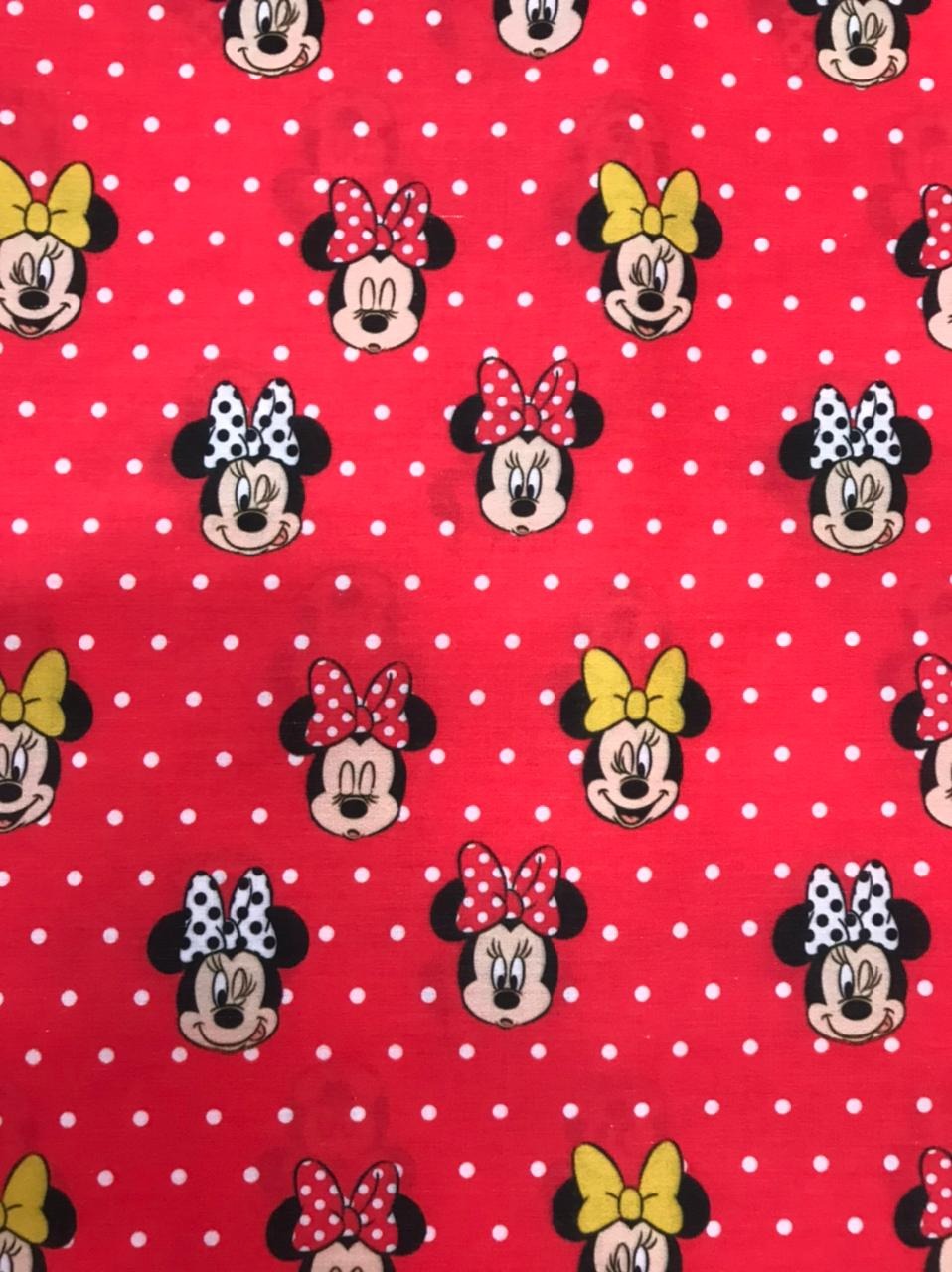 Tricoline Misto Personagens 0,50 cm X 1,40m - Minnie