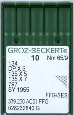 Agulha De Maquina Groz Beckert Para Costura Cabo Grosso C/10und - 65/09