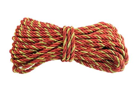 Cordão São Francisco Viscose/Metalizado 001/06 Peça c/ 10 mts - Vermelho/Ouro