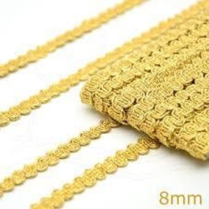 Passamanaria Metalizada São José 8 mm Ref. 7320 Peça c/ 10 mt - Dourado