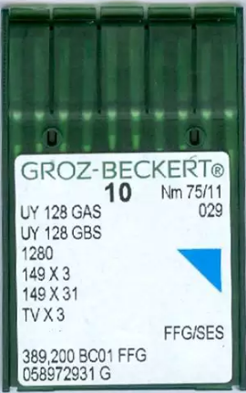 Agulha De Maquina Groz Beckert Para Costura UY128 Galoneira - 75/11