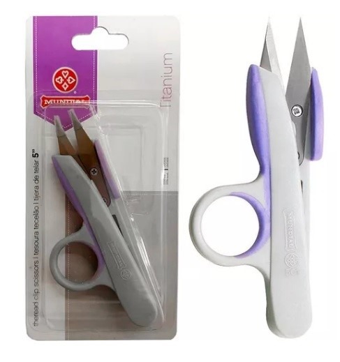 TESOURA TECELAO CINZA E LILAS TITANIUM MUNDIAL 12,7CM 501-5