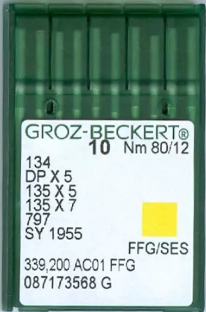 Agulha De Maquina Groz Beckert Para Costura Cabo Grosso C/10und - 80/12