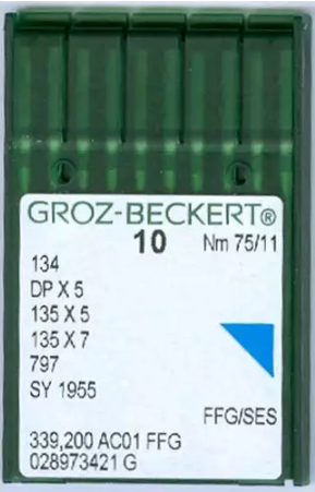 Agulha De Maquina Groz Beckert Para Costura Cabo Grosso C/10und - 75/11