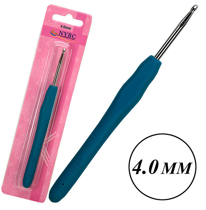 Agulha de Crochê Cabo Emborrachado Tipo Soft - 4.0 mm
