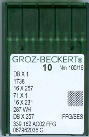 Agulha De Maquina Groz Beckert Para Costura Cabo Fino C/10 und. - 100/16