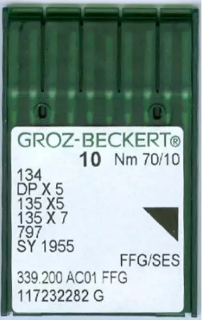 Agulha De Maquina Groz Beckert Para Costura Cabo Grosso C/10und - 70/10