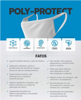 TECIDO POLY-PROTECT ANTIVIRAL CONTRA COVID-19 Larg: 1,20 m - Preto