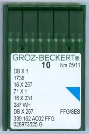 Agulha De Maquina Groz Beckert Para Costura Caboa Fino C/10 und. - 75/11