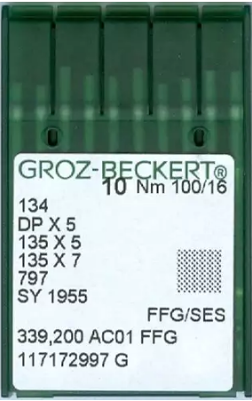 Agulha De Maquina Groz Beckert Para Costura Cabo Grosso C/10und - 100/16