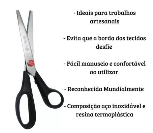 Tesoura Picotar Tecido Ponto Vermelho Mundial 665n-8 1/2