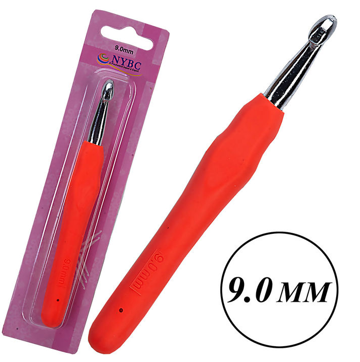 Agulha de Crochê Cabo Emborrachado Tipo Soft - 9.0 mm