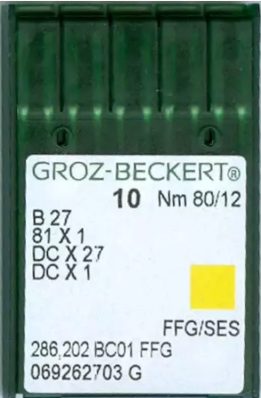 Agulha De Maquina Groz Beckert Para Costura B27 Overlok  - 80/12