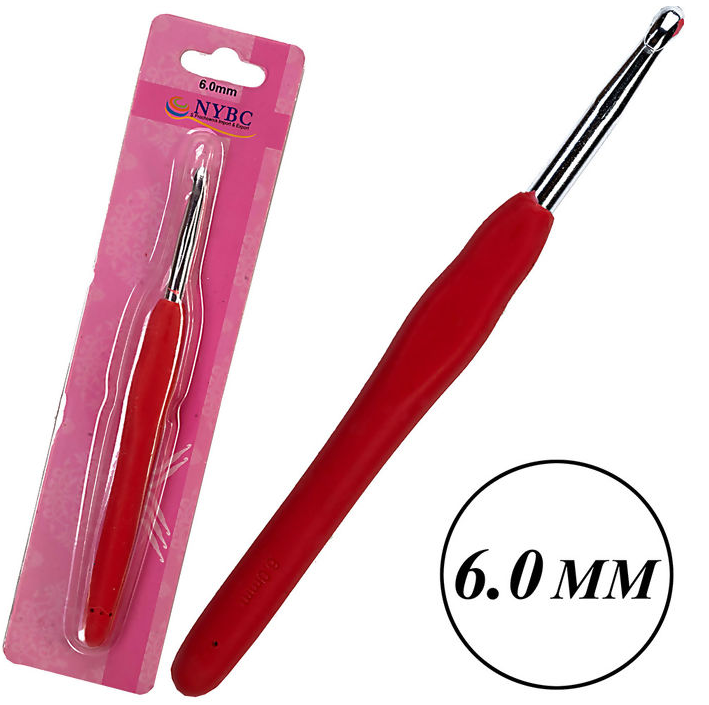 Agulha de Crochê Cabo Emborrachado Tipo Soft - 6.0 mm