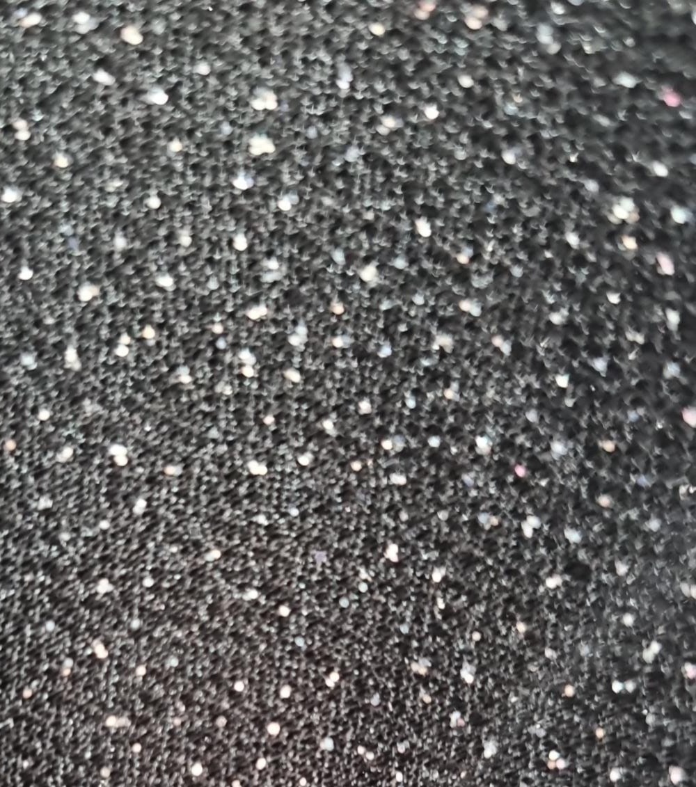 Tule Glitter Aurora 100% Poliéster 1,5L - Preto