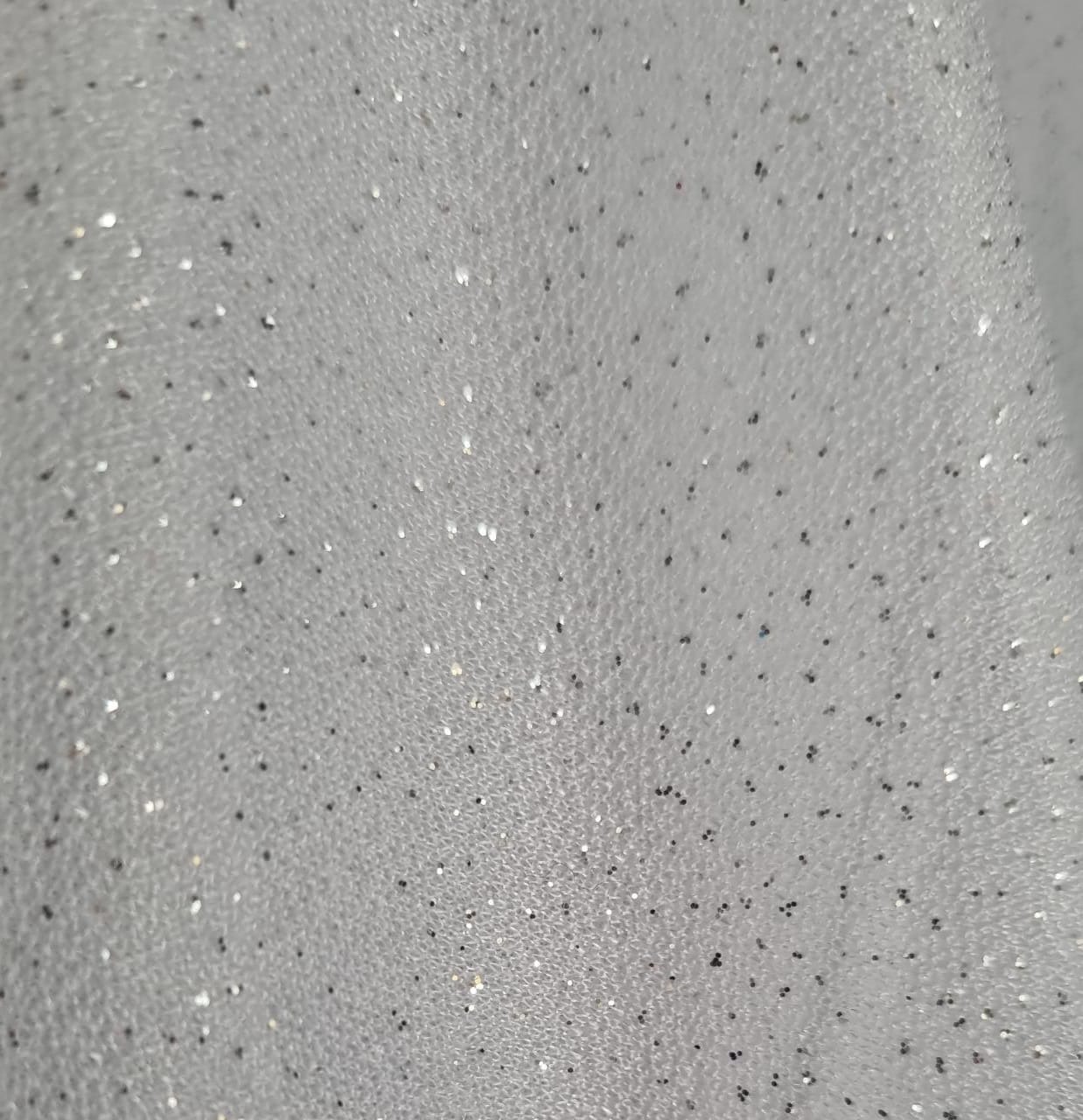 Tule Glitter Aurora 100% Poliéster 1,5L - Branco