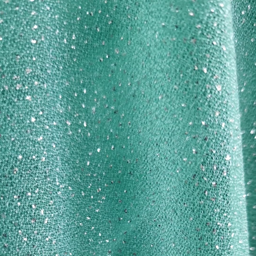 Tule Glitter Aurora 100% Poliéster 1,5L - Menta